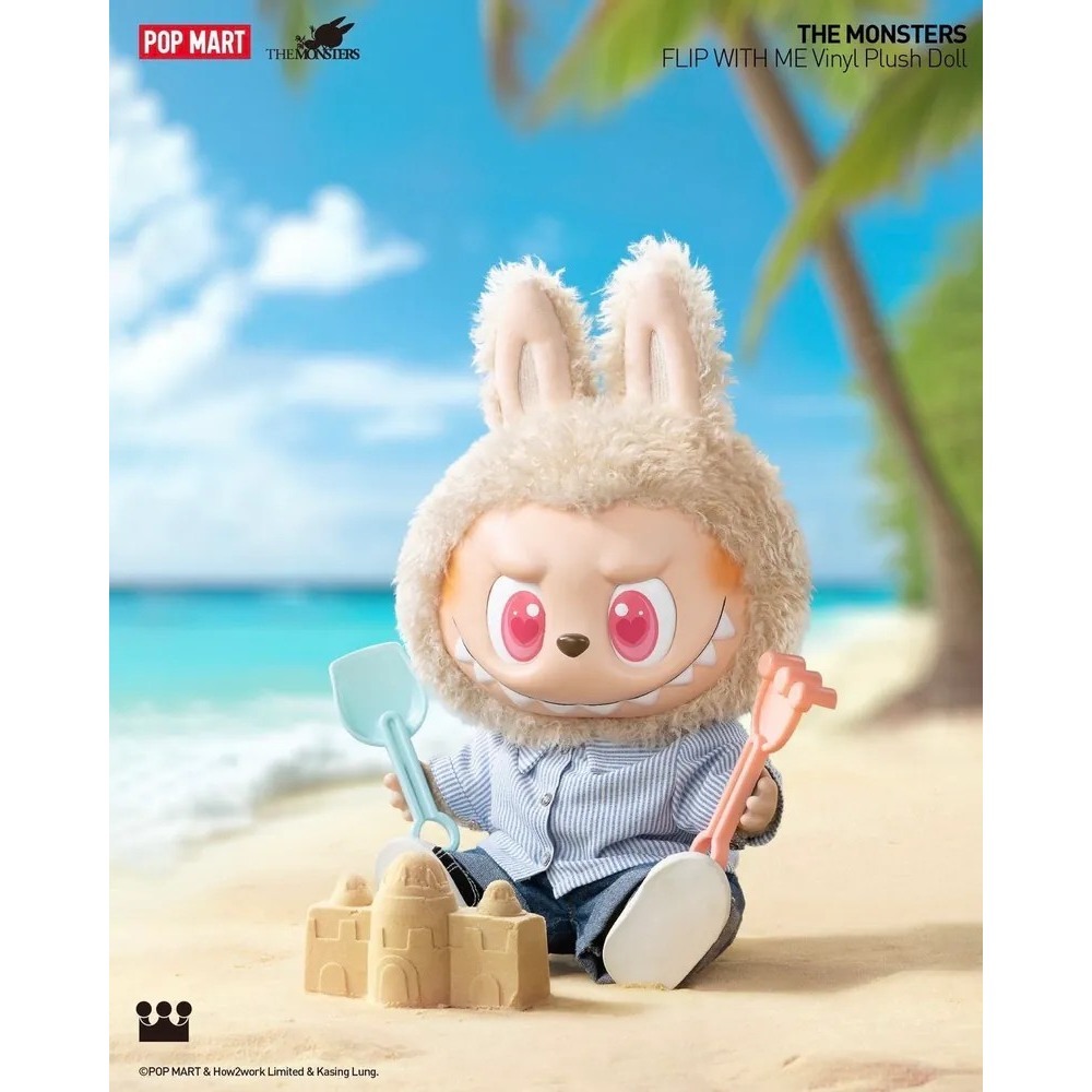 <官方正版授權>THE MONSTERS LABUBU FLIP WITH ME 搪膠公仔 40CM 夏日浪 泡泡瑪特-細節圖10