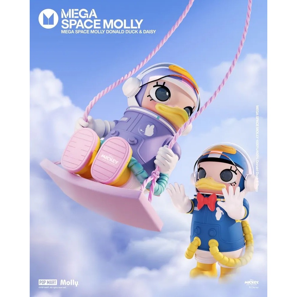 <官方正版授權>POPMART 泡泡瑪特 MEGA SPACE MOLLY 唐老鴨 黛西 400% 1000%-細節圖2