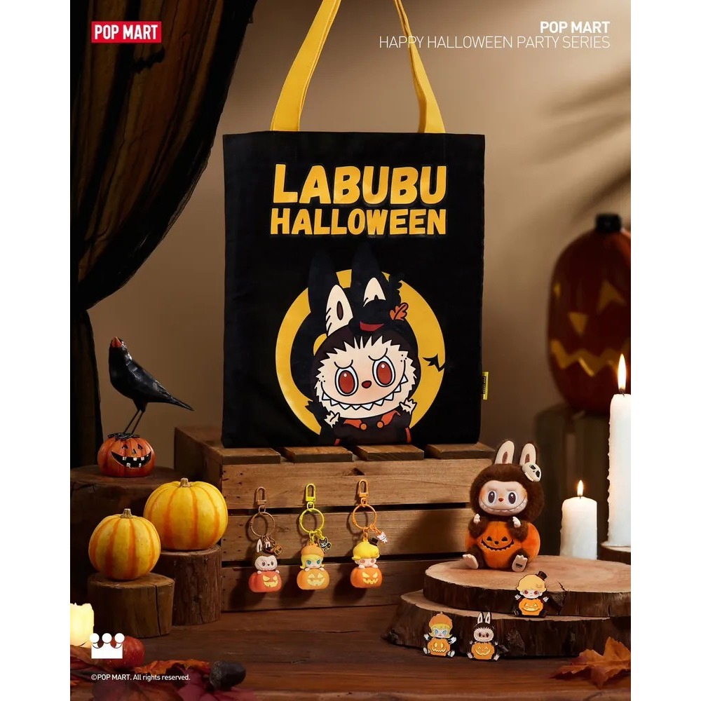 <官方正版授權>Labubu 萬聖節限定 怪怪狂歡節 發光 鑰匙圈 南瓜 泡泡瑪特-細節圖8
