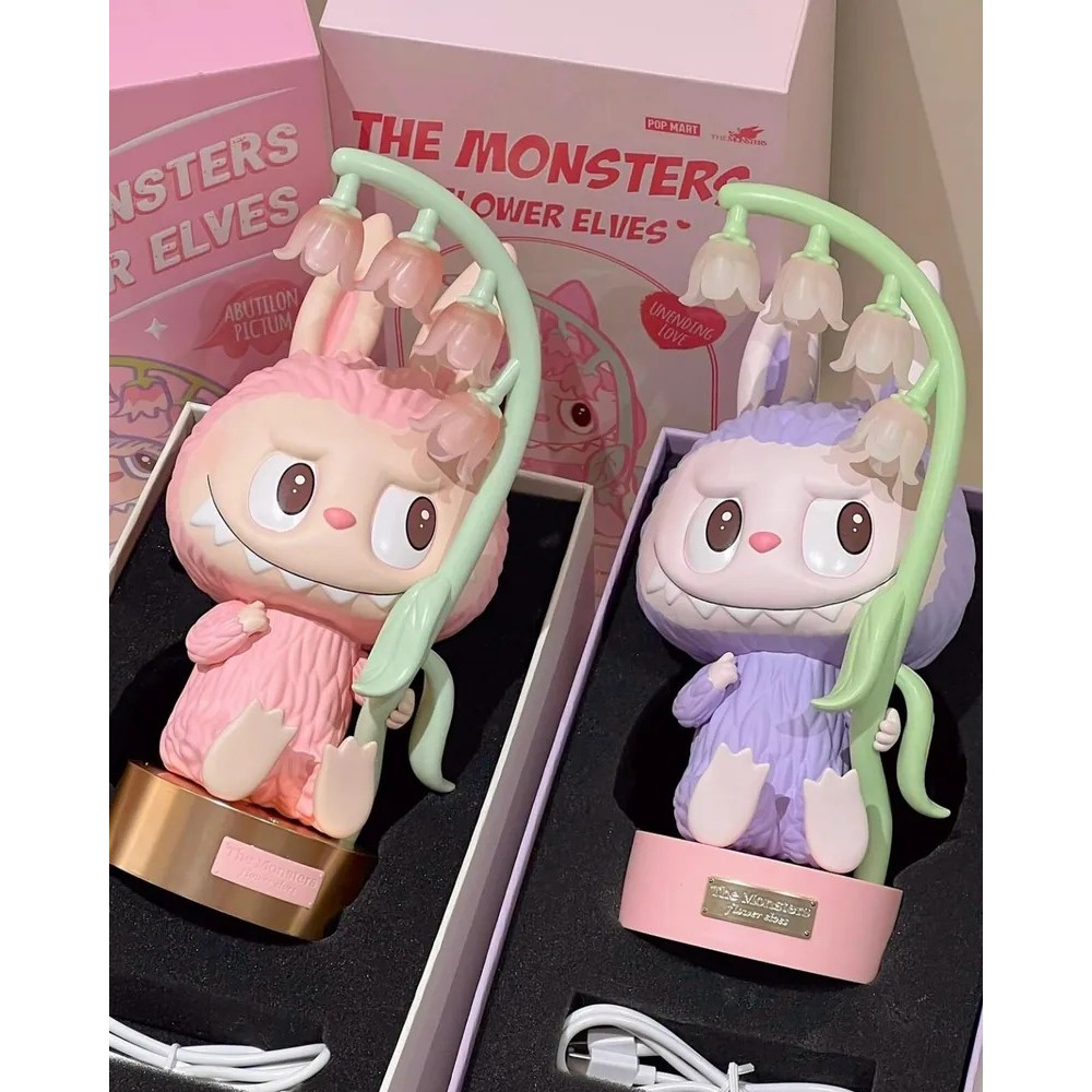 <官方正版授權>The Monsters LABUBU 風鈴花 小夜燈 泡泡瑪特 紫色 粉色-細節圖7