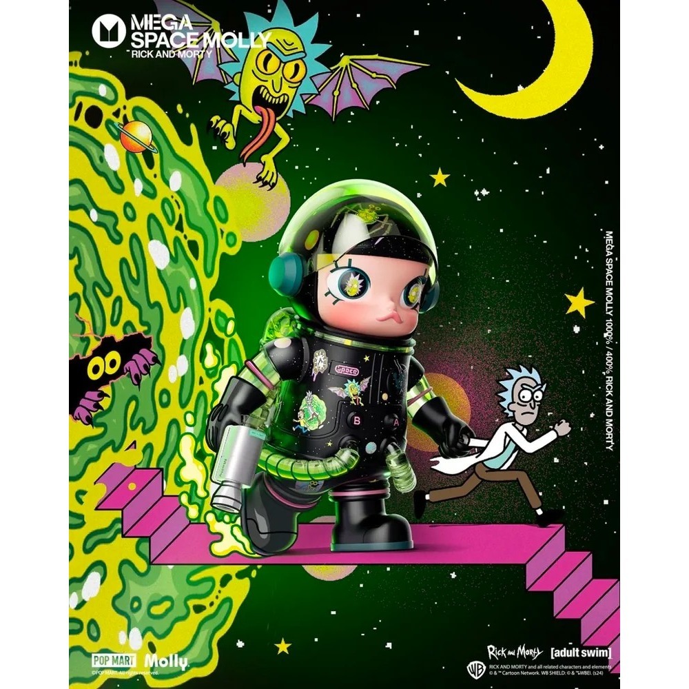 <官方正版授權>POPMART MEGA SPACE MOLLY 400% 1000% 瑞克和莫蒂 泡泡瑪特-細節圖3
