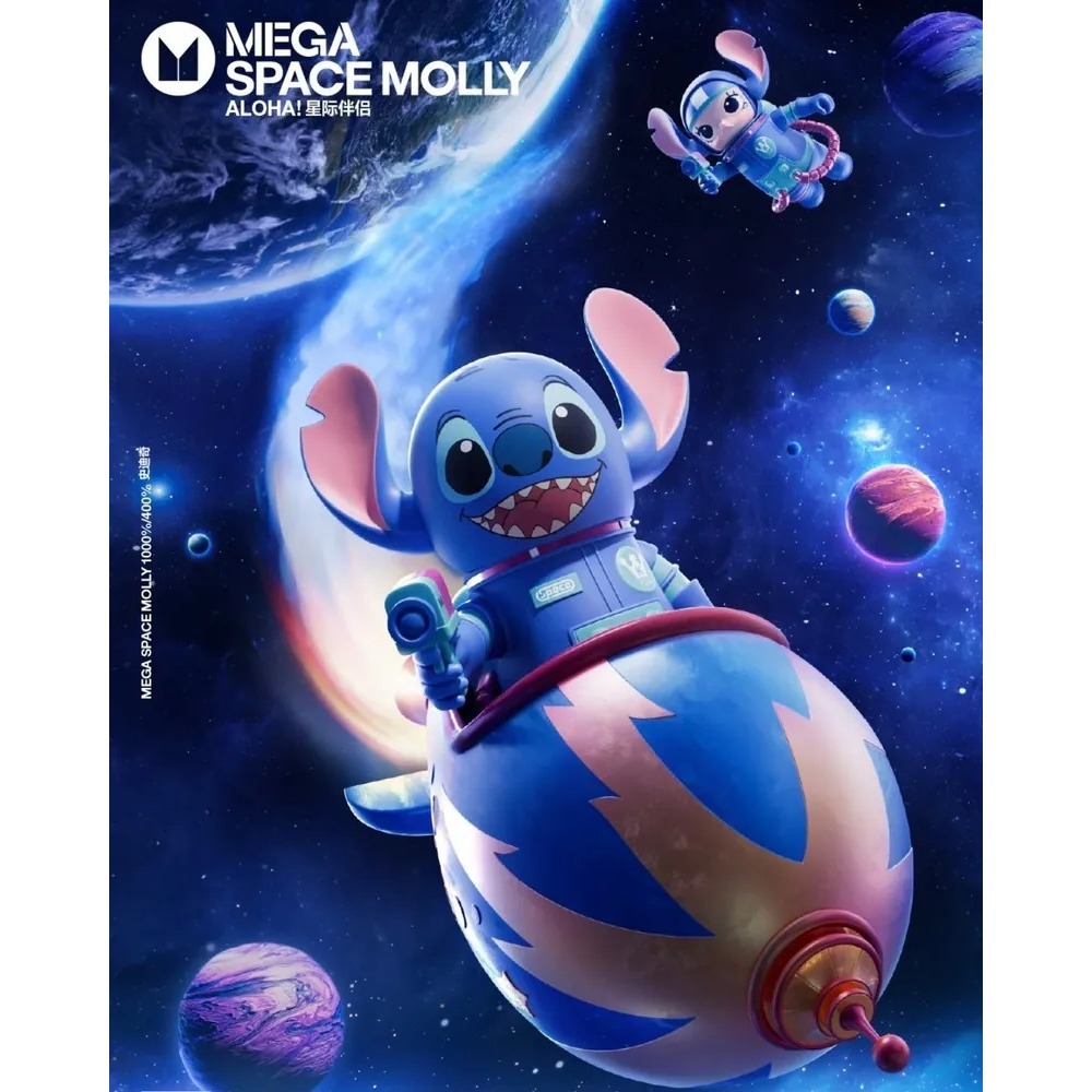 <官方正版授權>POPMART MEGA SPACE MOLLY 史迪奇 迪士尼 400% 1000% 泡泡瑪特-細節圖4