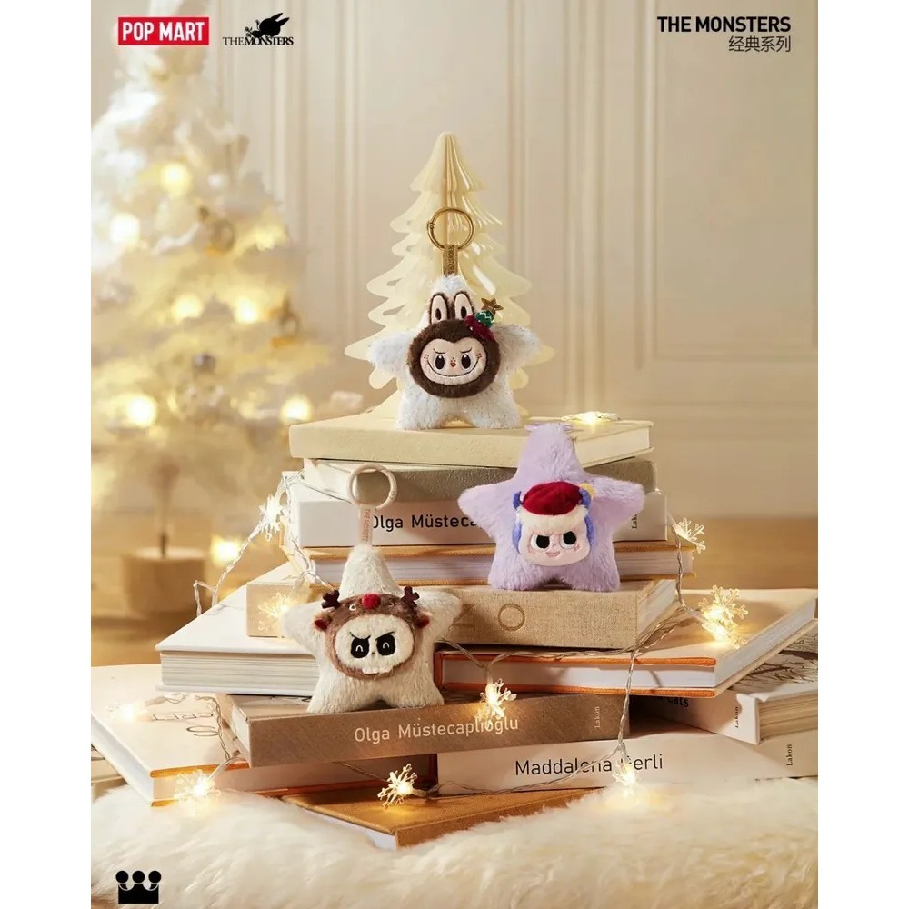 <官方正版授權>The Monsters LABUBU 閃閃毛絨鑰匙圈 盲盒 聖誕節 發光 吊飾 泡泡瑪特-細節圖3