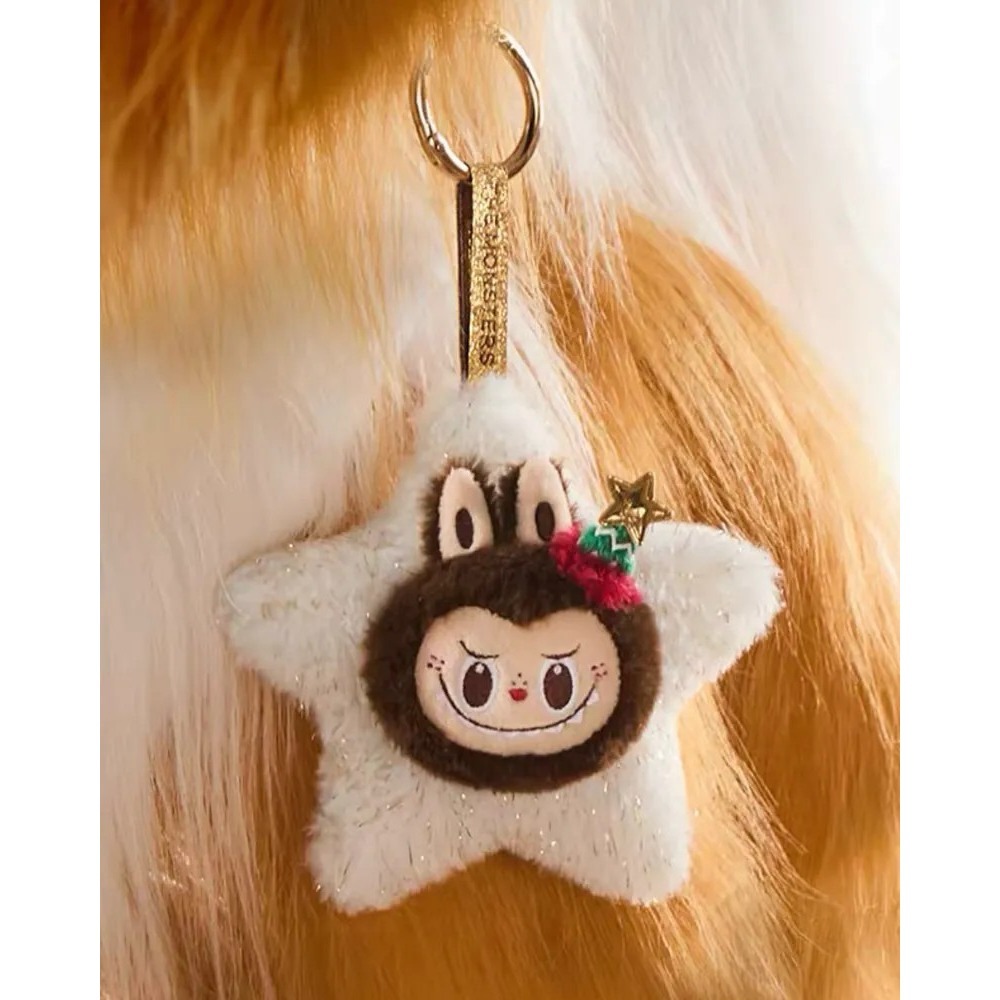 <官方正版授權>The Monsters LABUBU 閃閃毛絨鑰匙圈 盲盒 聖誕節 發光 吊飾 泡泡瑪特-細節圖5