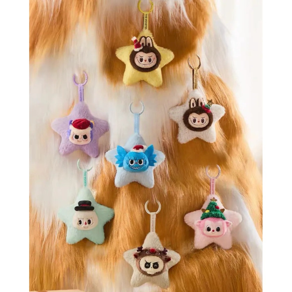 <官方正版授權>The Monsters LABUBU 閃閃毛絨鑰匙圈 盲盒 聖誕節 發光 吊飾 泡泡瑪特-細節圖6
