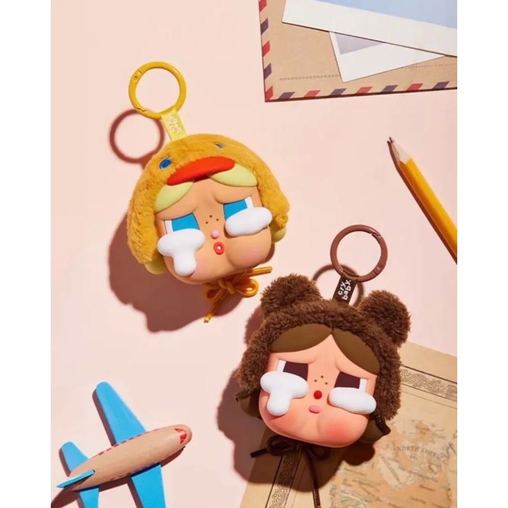 <官方正版>正版泡泡瑪特 POPMART 哭娃 Crybaby 悲傷俱樂部系列 毛絨耳機包 零錢包-細節圖2
