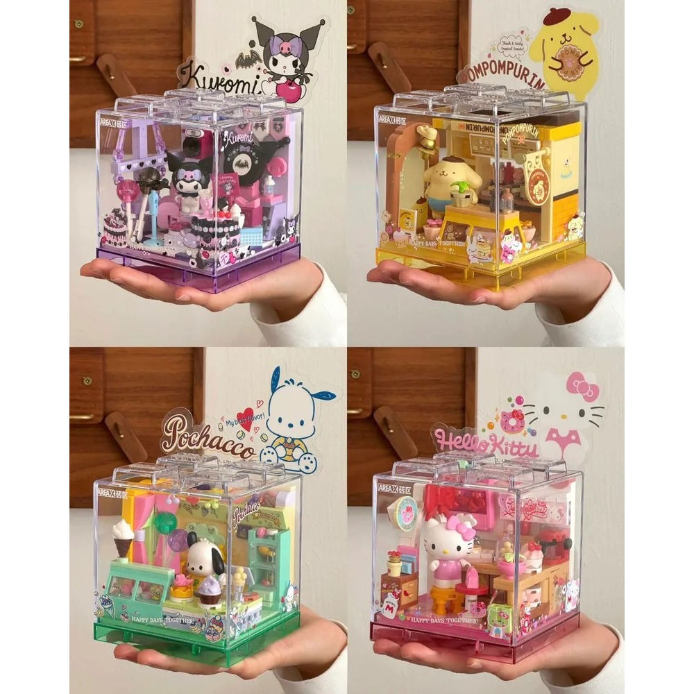 <正版授權>三麗鷗 Areax磚區 夢幻甜品店 積木組 附防塵殼 拼裝-細節圖4