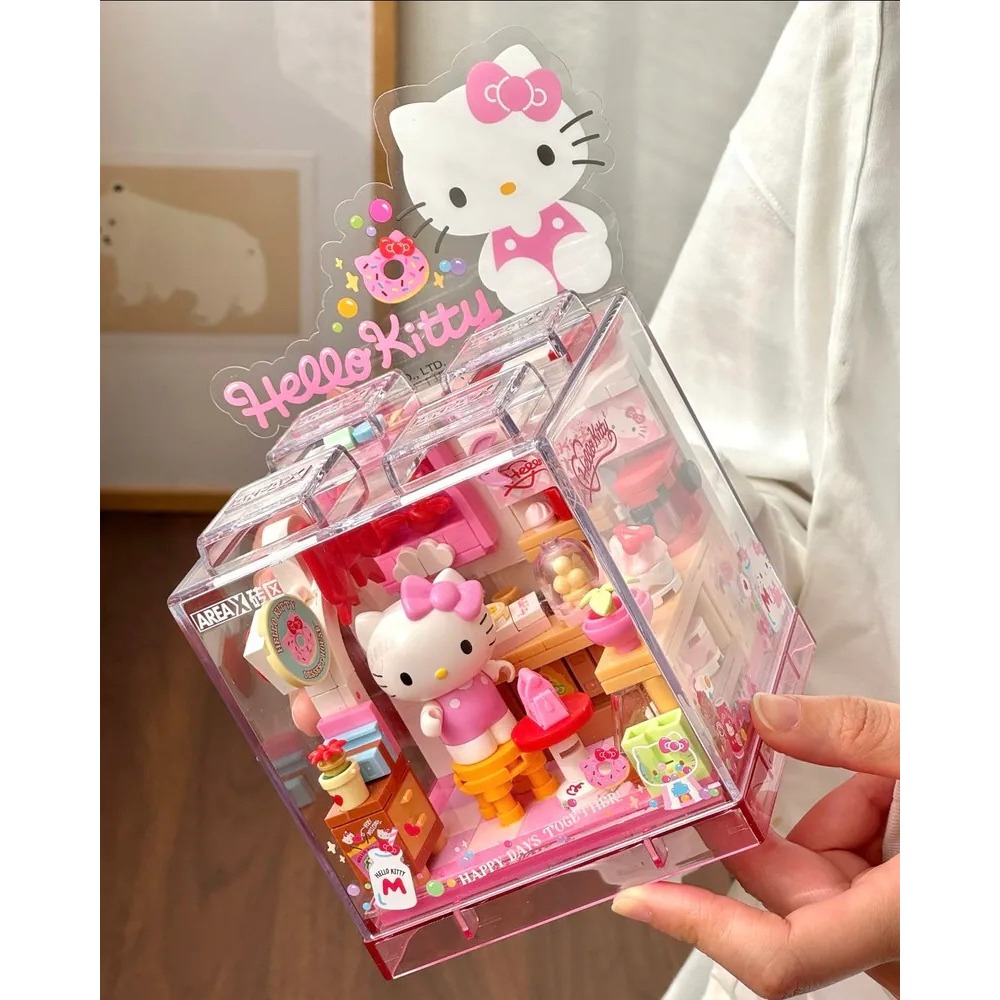 <正版授權>三麗鷗 Areax磚區 夢幻甜品店 積木組 附防塵殼 拼裝-細節圖8