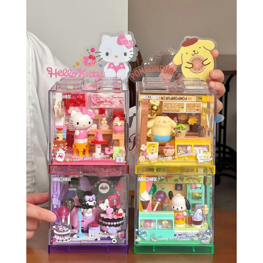 <正版授權>三麗鷗 Areax磚區 夢幻甜品店 積木組 附防塵殼 拼裝-細節圖10
