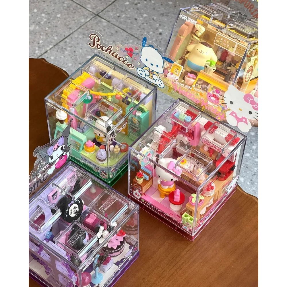 <正版授權>三麗鷗 Areax磚區 夢幻甜品店 積木組 附防塵殼 拼裝-細節圖11