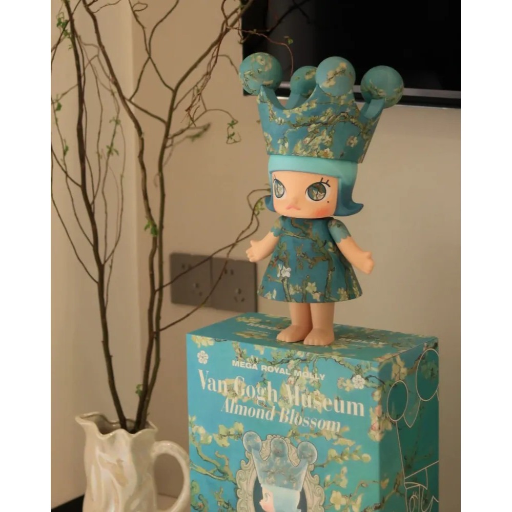 <官方正版>POPMART 泡泡瑪特 MEGA ROYAL MOLLY 杏花 梵谷博物館聯名 400% 1000%-細節圖4