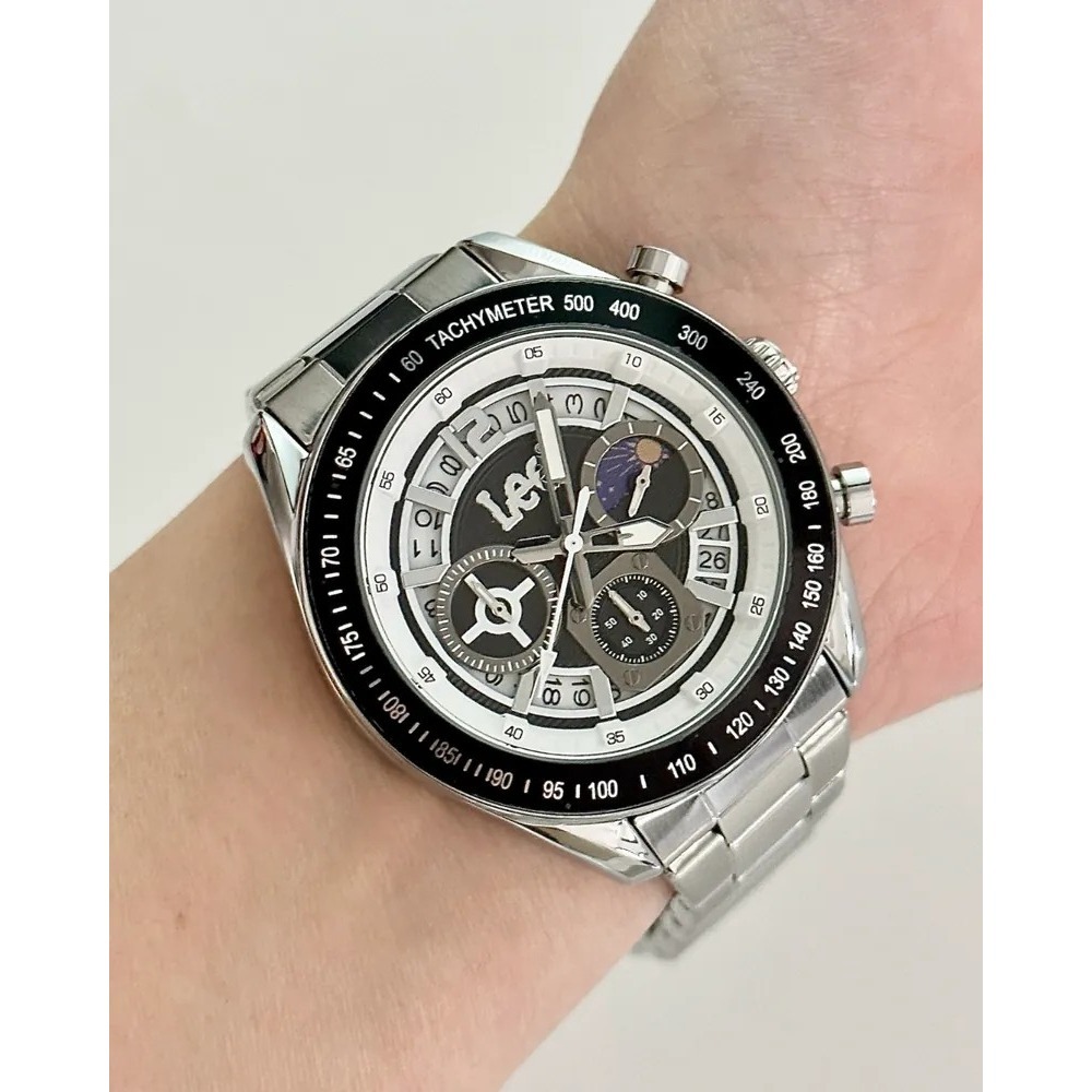 <正版授權><限量代購>Lee 石英機芯手錶 三眼腕錶 鏤空 防水 鋼錶帶 共三色-細節圖8