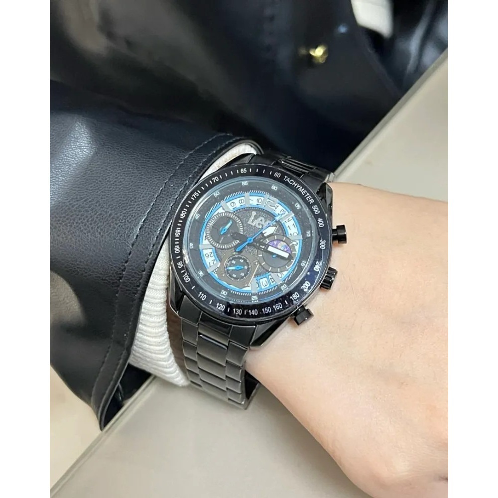 <正版授權><限量代購>Lee 石英機芯手錶 三眼腕錶 鏤空 防水 鋼錶帶 共三色-細節圖10