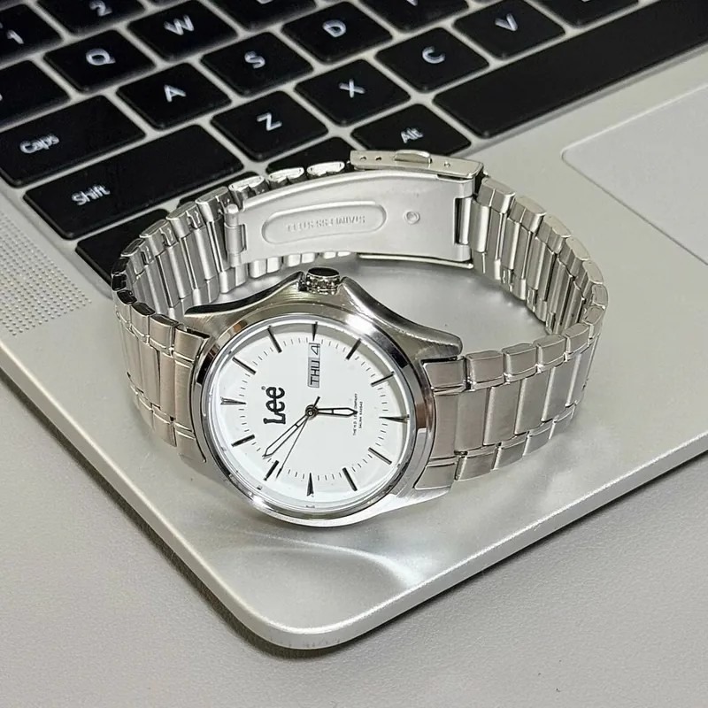 <正版授權><限量代購>Lee 石英機芯手錶 復古 商務 防水 鋼錶帶 白/黑-細節圖3