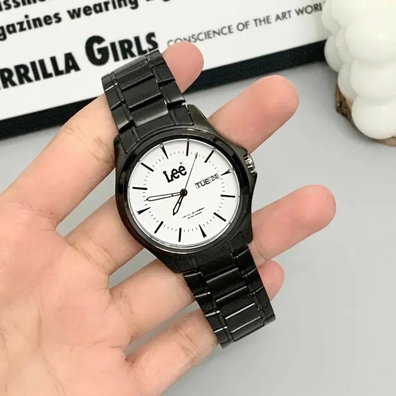 <正版授權><限量代購>Lee 石英機芯手錶 復古 商務 防水 鋼錶帶 白/黑-細節圖4