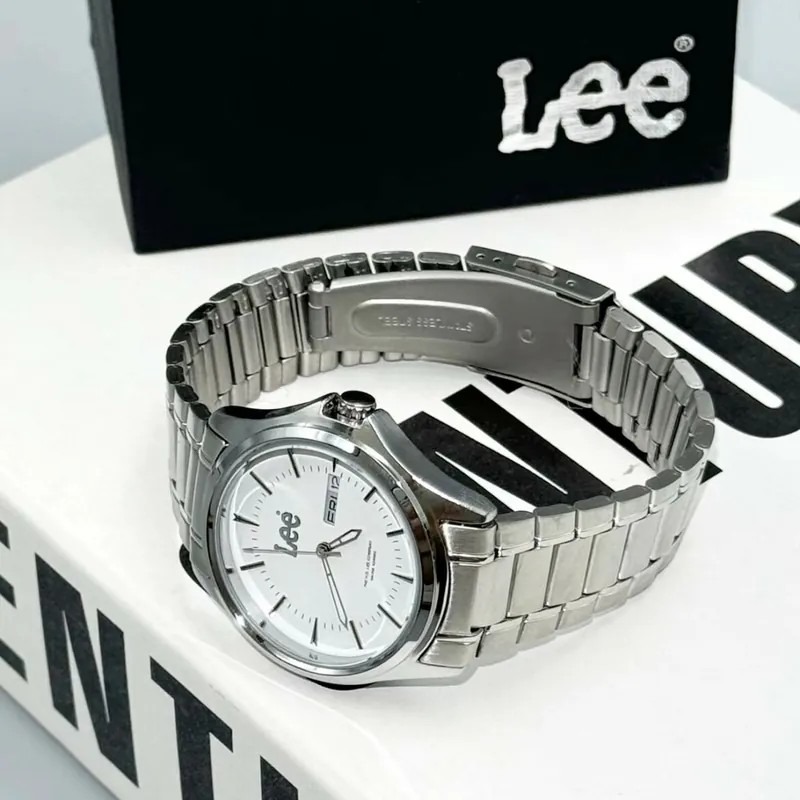 <正版授權><限量代購>Lee 石英機芯手錶 復古 商務 防水 鋼錶帶 白/黑-細節圖6