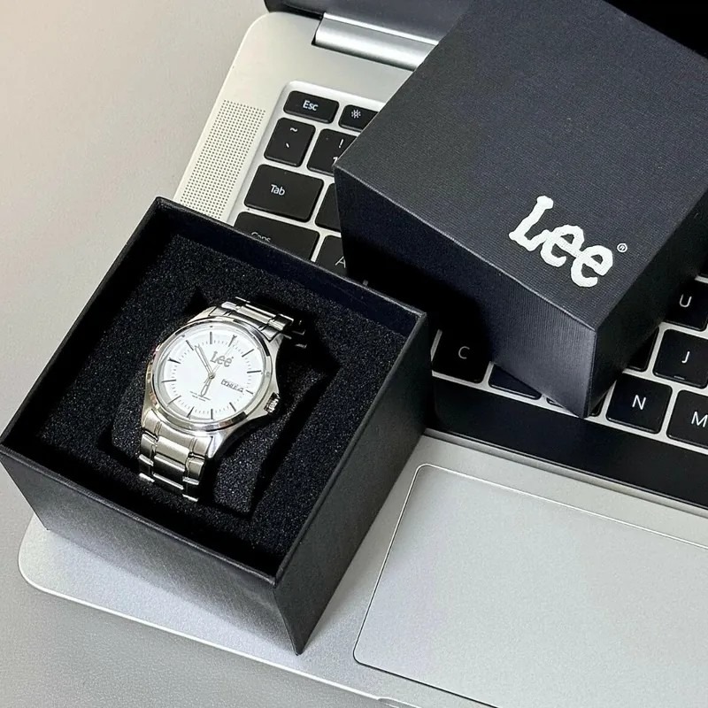 <正版授權><限量代購>Lee 石英機芯手錶 復古 商務 防水 鋼錶帶 白/黑-細節圖11