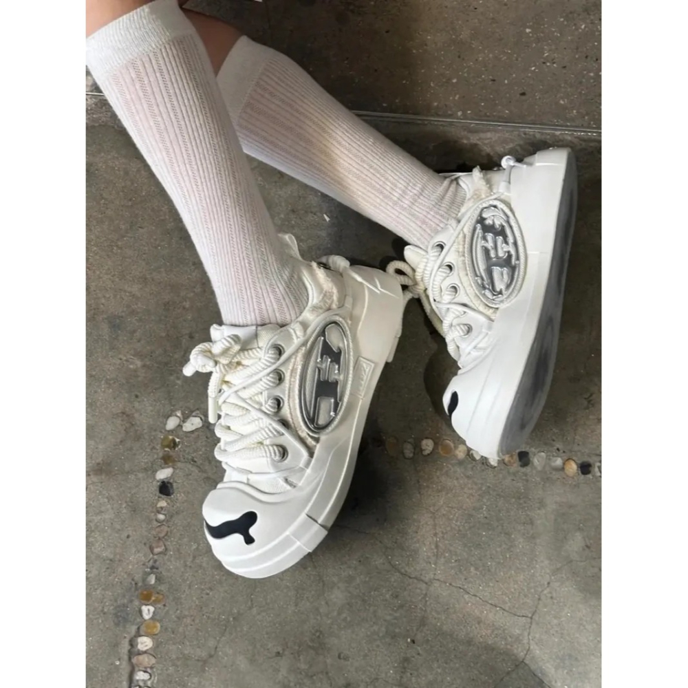 H52 二代 開口笑 圈圈鞋 溶解鞋 大頭鞋 奶油白 解構 罐頭鞋盒-細節圖9