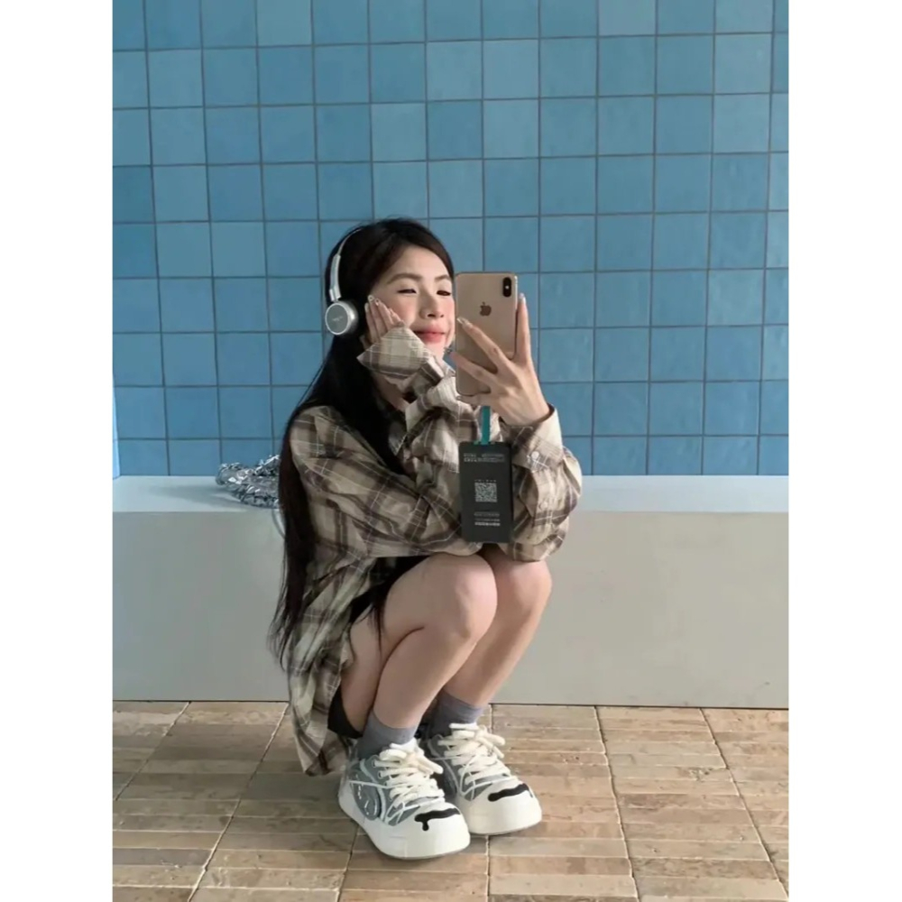 H52 二代 開口笑 圈圈鞋 溶解鞋 大頭鞋 牛仔藍 解構 罐頭鞋盒-細節圖4