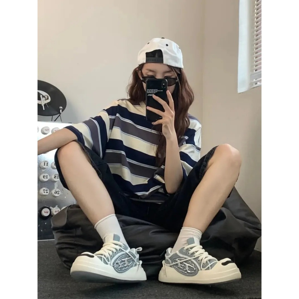 H52 二代 開口笑 圈圈鞋 溶解鞋 大頭鞋 牛仔藍 解構 罐頭鞋盒-細節圖7