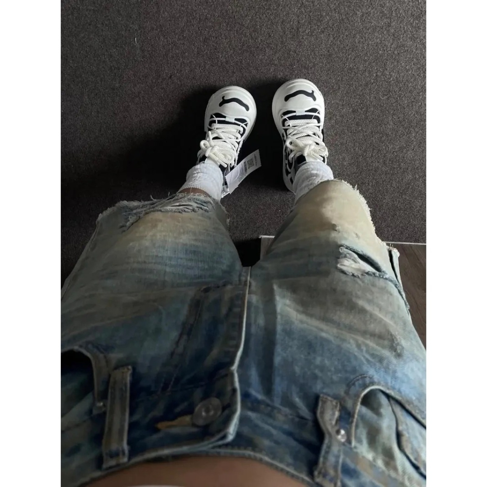 H52 二代 開口笑 圈圈鞋 溶解鞋 大頭鞋 黑色 解構 罐頭鞋盒-細節圖5