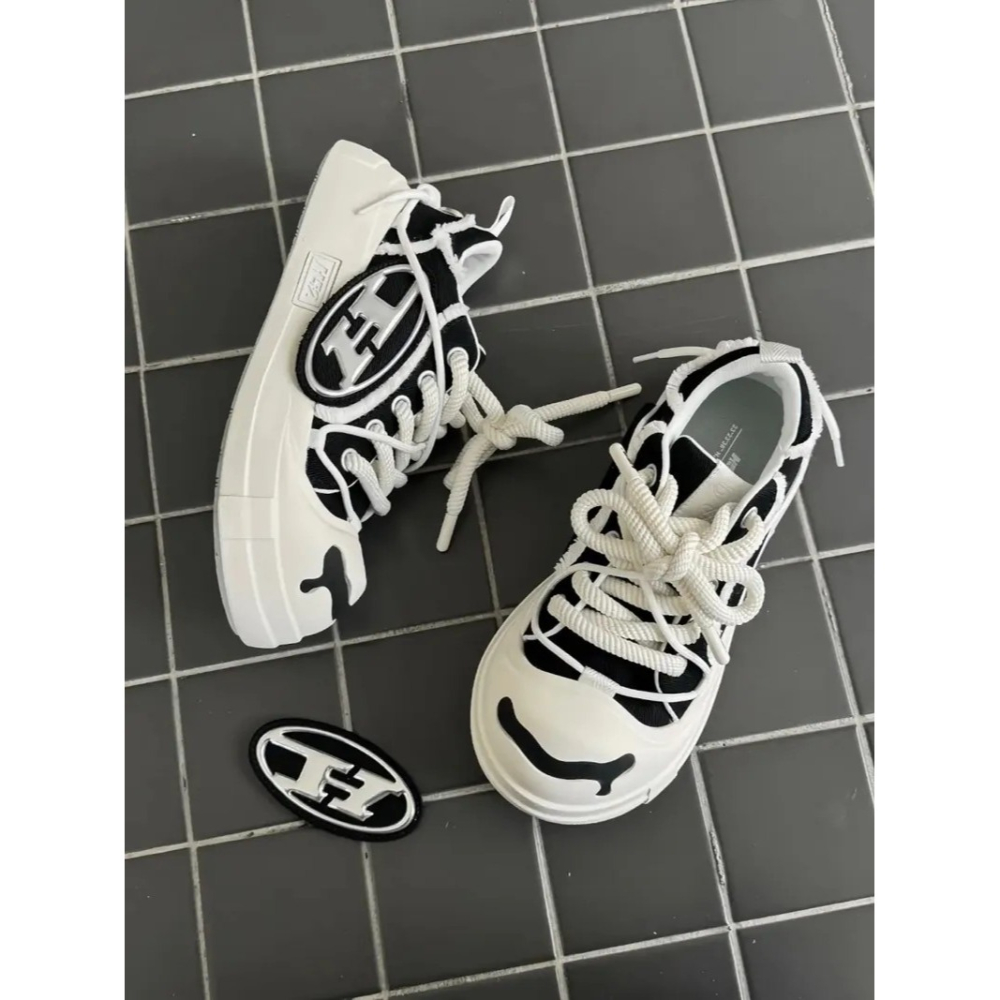 H52 二代 開口笑 圈圈鞋 溶解鞋 大頭鞋 黑色 解構 罐頭鞋盒-細節圖8