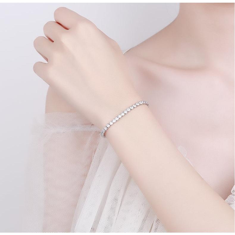 B906．輕奢鑲鑽手鏈 韓版氣質滿鑽手鏈 手鍊 手飾 韓版銀飾 抗過敏 防過敏 首飾飾品 閃鑽手鍊-細節圖3