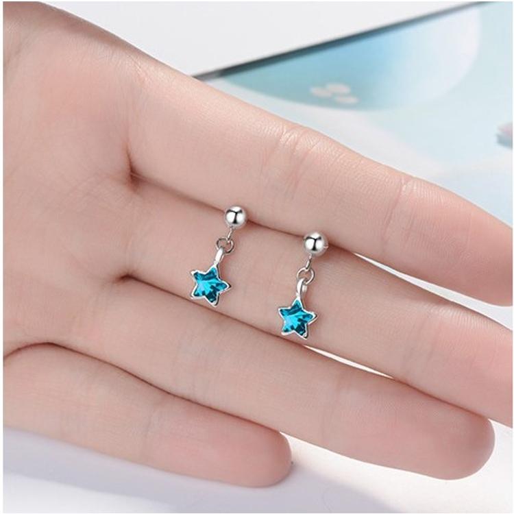 B909．蔚藍星河小耳墜 韓版少女心耳飾 耳環 耳墜 耳飾 耳釘 耳扣 日韓版銀飾飾品 不褪色 抗敏耳針-細節圖3