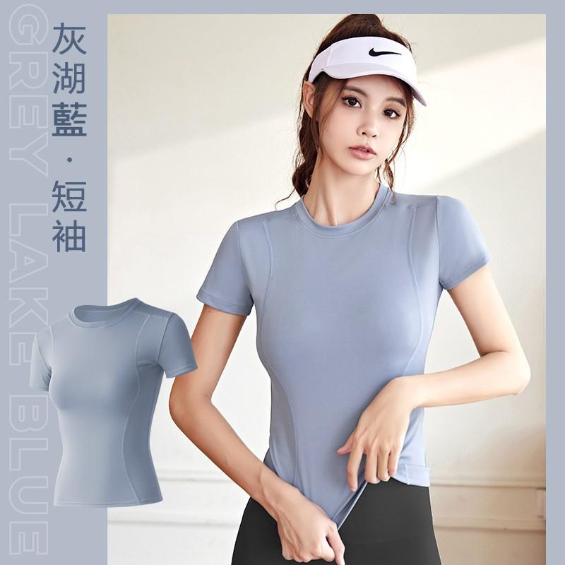 K04．運動上衣 運動短袖 瑜伽服 瑜珈服 運動T恤 瑜伽健身運動服 運動緊身T恤 運動緊身短袖 短袖速乾衣 加大尺碼-細節圖2