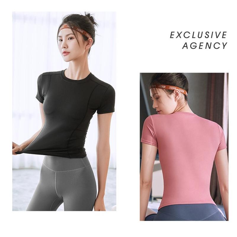 K04．運動上衣 運動短袖 瑜伽服 瑜珈服 運動T恤 瑜伽健身運動服 運動緊身T恤 運動緊身短袖 短袖速乾衣 加大尺碼-細節圖3