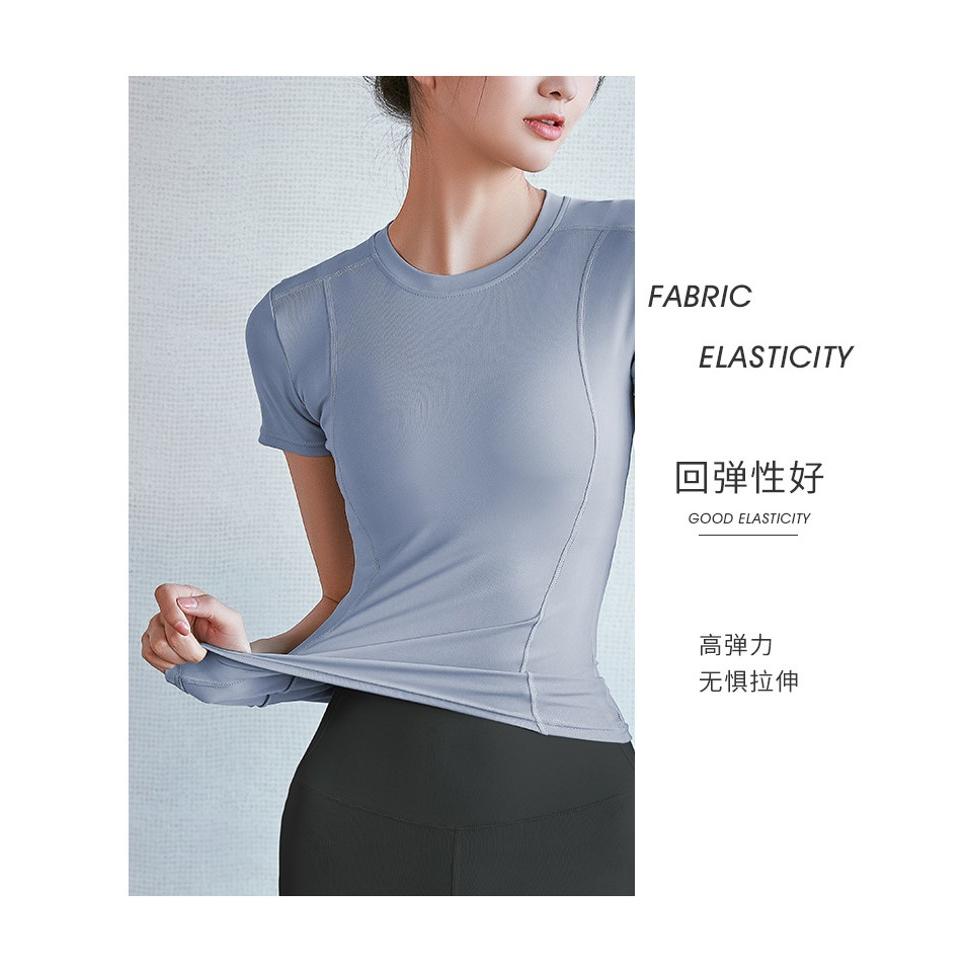 K04．運動上衣 運動短袖 瑜伽服 瑜珈服 運動T恤 瑜伽健身運動服 運動緊身T恤 運動緊身短袖 短袖速乾衣 加大尺碼-細節圖8