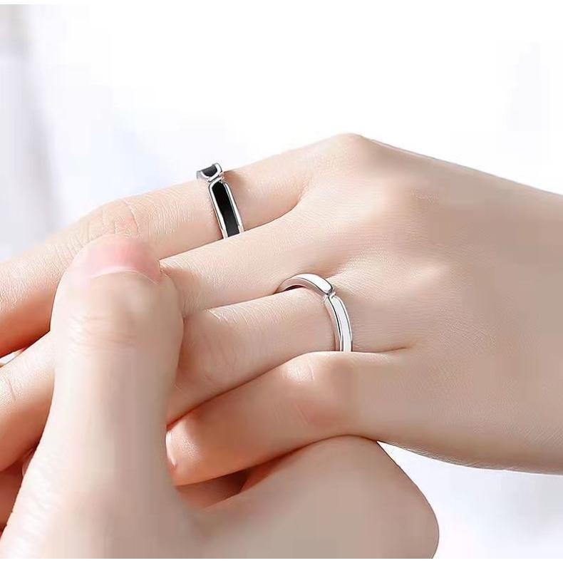 羈絆情侶戒指 銀飾 男女通用款戒指 無分戒圍可調整大小 防過敏首飾配件飾品 女飾品 冷淡風指環-細節圖5