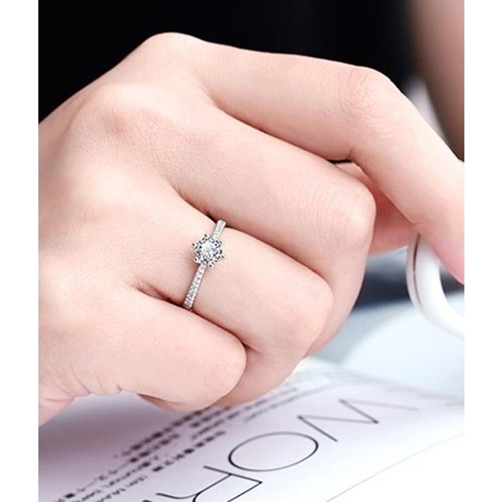 B559．六爪鋯石戒指銀飾 通用男女款戒指  無分尺寸 無分戒圍 可調整大小 指環 首飾配件飾品 女飾品情人節送禮物告白-細節圖3