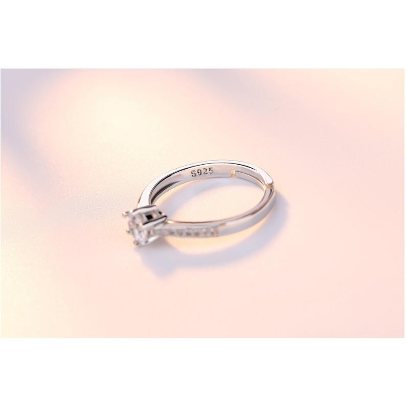 B559．六爪鋯石戒指銀飾 通用男女款戒指  無分尺寸 無分戒圍 可調整大小 指環 首飾配件飾品 女飾品情人節送禮物告白-細節圖8