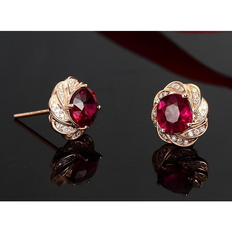 B759．紅色寶石耳環 耳墜 耳飾 韓版銀飾飾品 首飾 飾品 防過敏 抗過敏 不褪色 抗敏耳針 水鑽耳環 耳釘 耳扣-細節圖6
