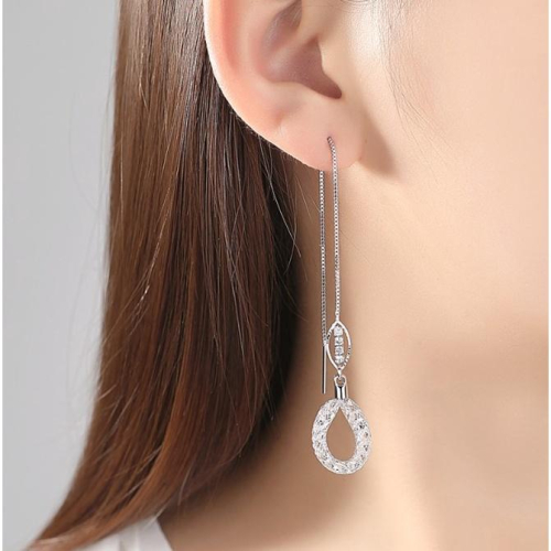 B650．氣質長款流蘇耳環 耳環 時尚簡單耳線 抗敏耳針 水鑽耳飾 耳針 耳環 墜式耳環