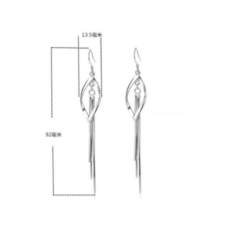 B726．長款流蘇耳環 耳墜 耳飾 日韓版銀飾飾品 首飾 飾品 防過敏 抗過敏 不褪色 抗敏耳針 水鑽耳環 耳釘 耳扣-細節圖2