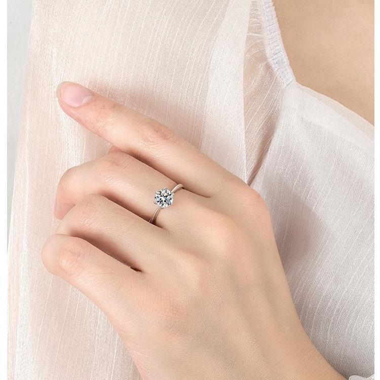 B632．六爪鋯石鑽戒 情侶對戒 男女對戒 無分戒圍 銀飾 手飾 水鑽 情人戒指 指環 首飾配件飾品-細節圖5