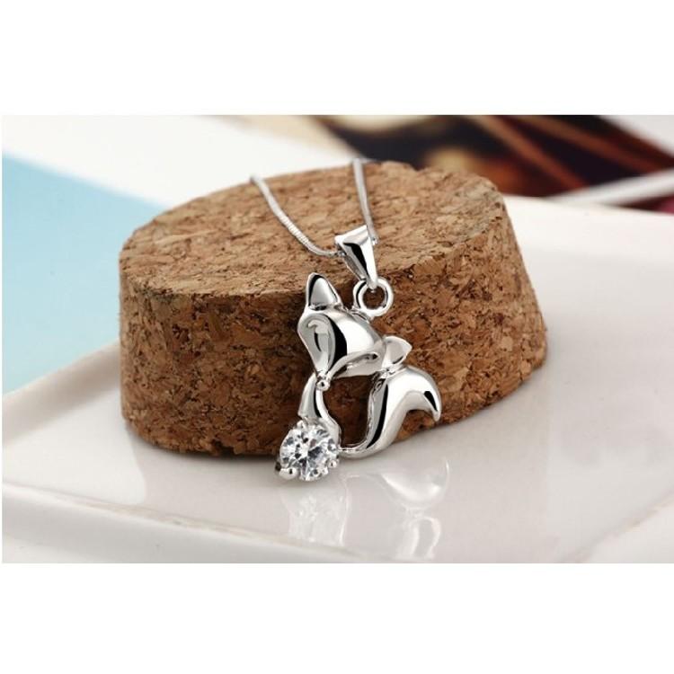 B578．狐狸項鍊(含項鍊) 韓版銀飾吊飾 各式首飾配件 防過敏抗過敏女飾品 狐狸項鍊 短項鍊-細節圖3