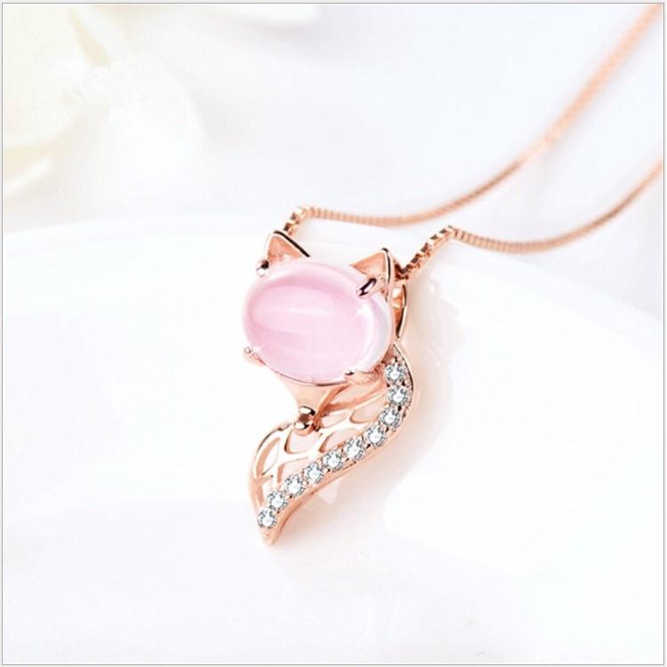 B577．九尾狐項鍊  韓版銀飾吊飾 各式首飾配件 防過敏抗過敏女飾品 狐狸項鍊 短項鍊 狐狸項鍊 桃花運項鍊-細節圖2