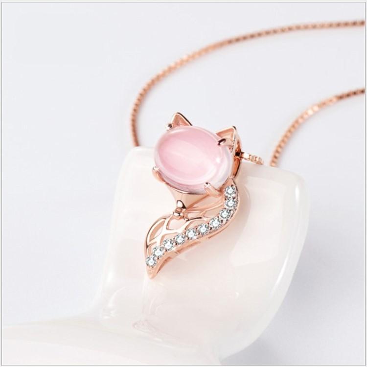 B577．九尾狐項鍊  韓版銀飾吊飾 各式首飾配件 防過敏抗過敏女飾品 狐狸項鍊 短項鍊 狐狸項鍊 桃花運項鍊-細節圖4