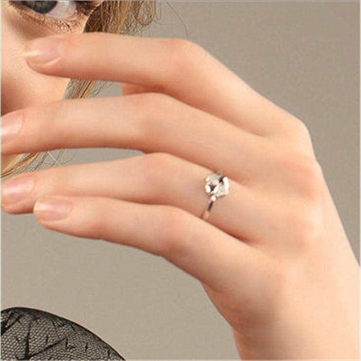 B551．四葉草戒指 銀飾 韓版男女戒指 銀戒 無分戒圍可調整大小 防過敏首飾配件飾品 女飾品 情人節 情侶戒 閨密-細節圖4