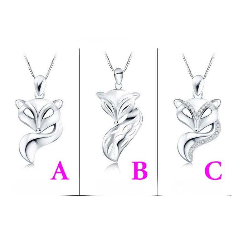 B576．魅力狐狸項鍊(包含項鏈) 韓版銀飾 銀項鍊 抗過敏防過敏 首飾飾品配件 狐狸項鍊-細節圖2