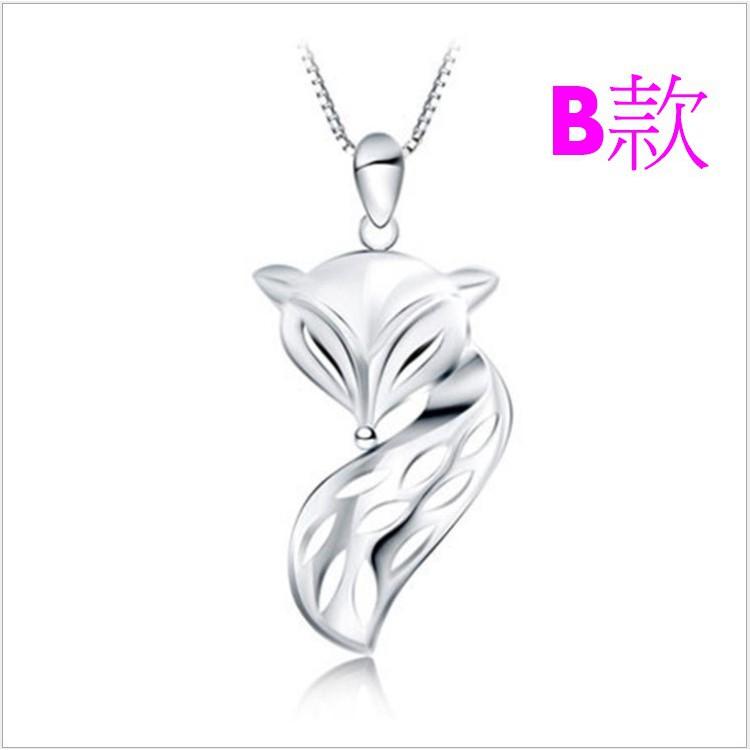 B576．魅力狐狸項鍊(包含項鏈) 韓版銀飾 銀項鍊 抗過敏防過敏 首飾飾品配件 狐狸項鍊-細節圖5