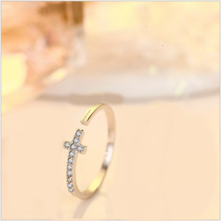 B495．十字架戒指 戒指銀飾 男女通用款戒指 無分戒圍可調整大小 防過敏首飾配件飾品 女飾品 情人節 情侶戒 告白-細節圖3