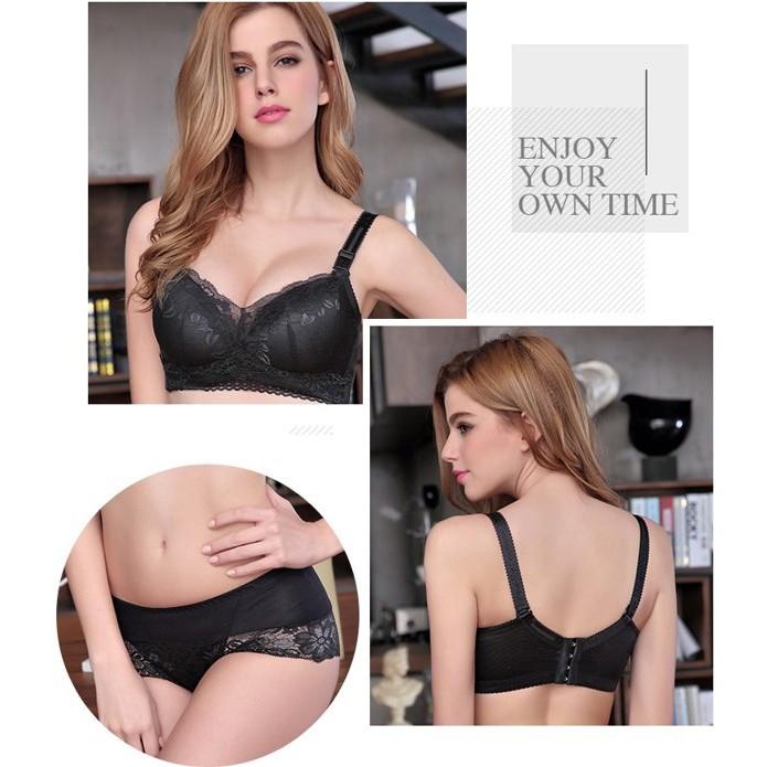 [推薦] 無鋼圈內衣 蕾絲性感成套內衣褲 爆乳集中加厚款 堅挺 集中聚攏收副乳 小胸內衣 加厚小胸救星內衣套裝 小貓百貨-細節圖7