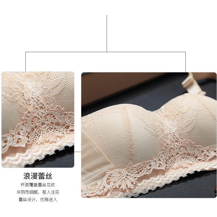[推薦] 無鋼圈內衣 蕾絲性感成套內衣褲 爆乳集中加厚款 堅挺 集中聚攏收副乳 小胸內衣 加厚小胸救星內衣套裝 小貓百貨-細節圖8