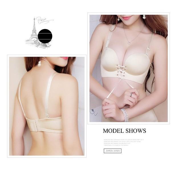 【24小時出貨】一片式加厚無痕綁帶成套內衣褲 拉B手托拉繩爆乳內衣 亞當之手小胸救星 爆奶神器 集中托高無鋼圈NuBra-細節圖6