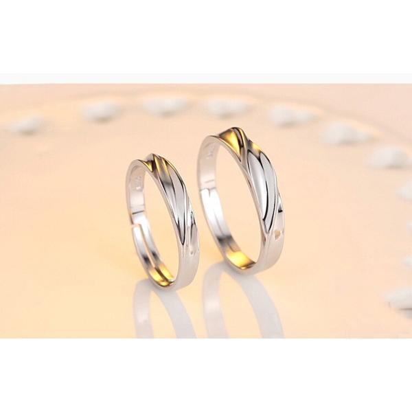 B168．水波紋戒指 銀飾 男女通用款戒指 無分戒圍可調整大小 防過敏首飾配件飾品 女飾品 情人節情侶戒告白閨密死黨送禮-細節圖5