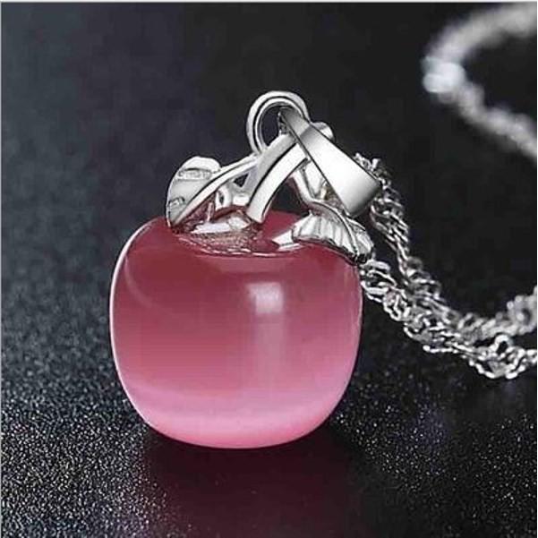 B199．蘋果項鍊 韓版銀飾吊飾 首飾配件飾品 女飾品 可碰水不生鏽 情人節情侶 送禮物 小貓百貨-細節圖3